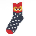 Dot Owl Cartoon Design de haute qualité Coton Coton Fashion Fonction drôle femme personnalisée en gros chaussettes heureuses